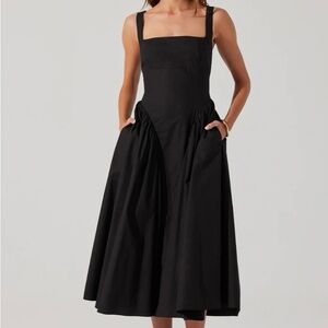 ASTR The Label Vinya Poplin Drop Waist Dress
